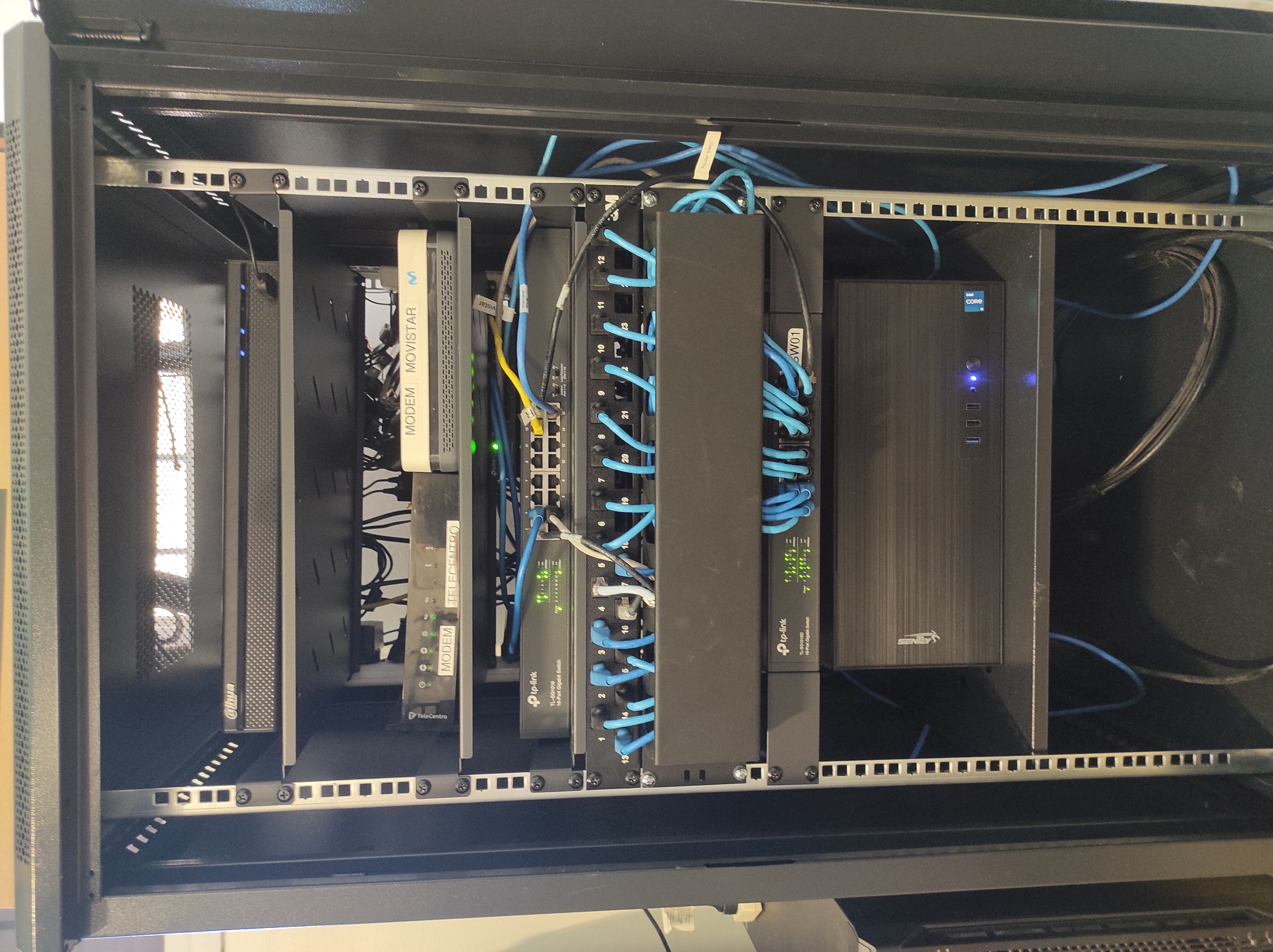 Reorganización integral de rack y servidor